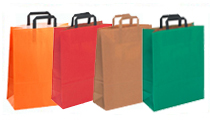 Kraft Paper Gift Bags with Flat Tape Handle